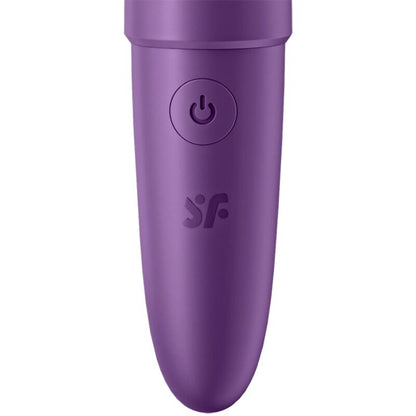 Satisfyer Ultra Power Bullet 6 – kompakter lilafarbener Bullet-Vibrator mit abgerundeter Spitze, glatter Oberfläche und sichtbarem Bedienelement in aufrechter Vorderansicht auf weißem Hintergrund – erhältlich bei Evoria Care