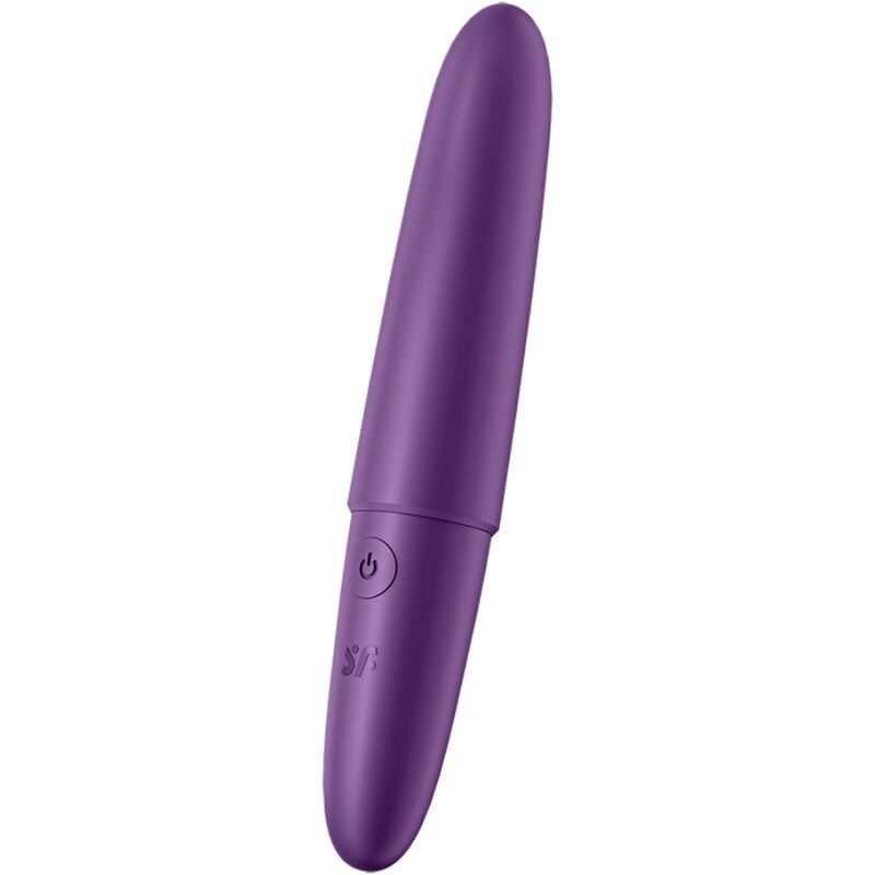 Satisfyer Ultra Power Bullet 6 – schlanker lilafarbener Bullet-Vibrator mit glatter Oberfläche, abgerundeter Spitze und schmalem Gehäuse in seitlicher Produktansicht auf weißem Hintergrund – erhältlich bei Evoria Care