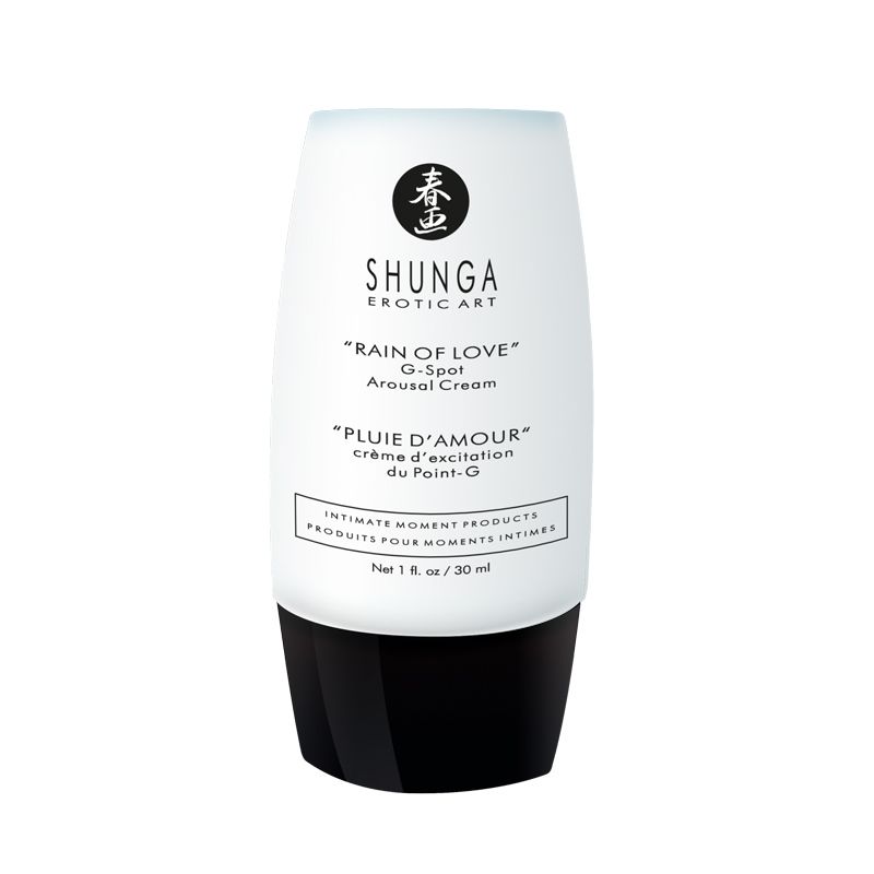 SHUNGA Naughtier Kit – weiße Rückseite einer Pflegeprodukt-Tube mit schwarzem Verschluss und mehrzeiliger schwarzer Produktbeschriftung in aufrechter Ansicht – erhältlich bei Evoria Care