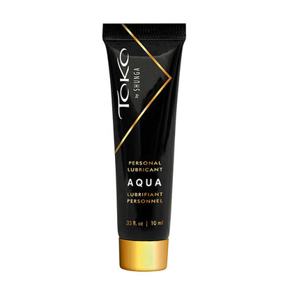 SHUNGA Naughty Geisha Kit – einzelne schwarze Mini-Pflegetube mit goldfarbenem Verschluss, dekorativem SHUNGA Motiv und heller Beschriftung in aufrechter Produktansicht – erhältlich bei Evoria Care