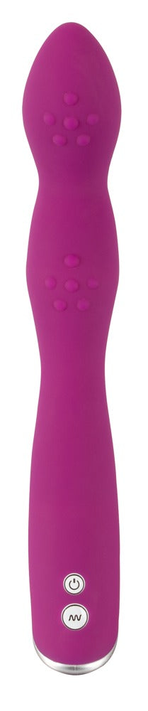 Sweet Smile A&G-Spot Vibrator in Pink – Frontansicht mit geschwungenem Schaft und abgerundeter Stimulationsspitze – erhältlich bei Evoria Care
