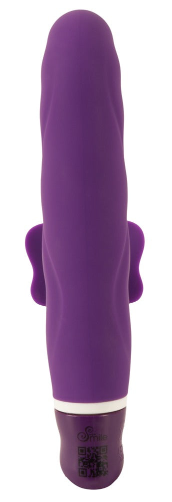 Sweet Smile G-Butterfly in Dunkelviolett – Frontansicht mit länglicher Form und deutlich sichtbarem Stimulationsbereich – erhältlich bei Evoria Care