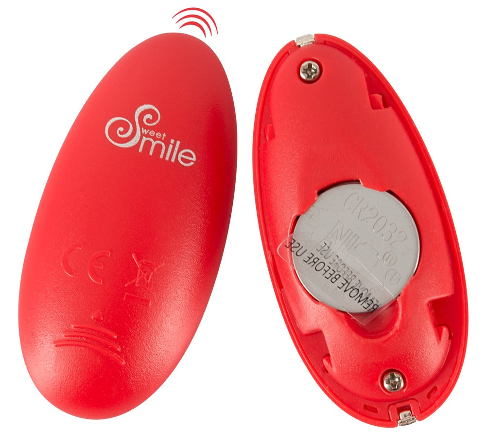 Sweet Smile RC Love Ball – Detailansicht der roten ovalen Fernbedienung mit Bedienelementen – erhältlich bei Evoria Care