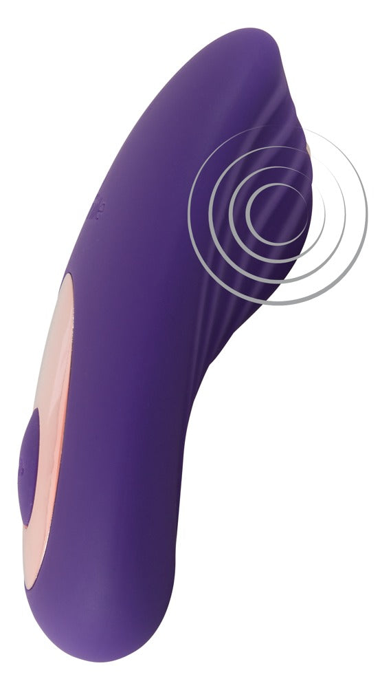 Sweet Smile RC Panty Vibrator in Lila – Detailansicht des kompakten Slip-Vibrators mit integriertem Bedienelement – erhältlich bei Evoria Care