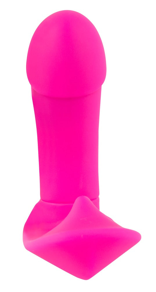 Sweet Smile RC Panty Vibrator in Pink – Frontansicht mit geschwungenem G-Spot-Stimulator und breiter Basis für die äußere Stimulation – erhältlich bei Evoria Care