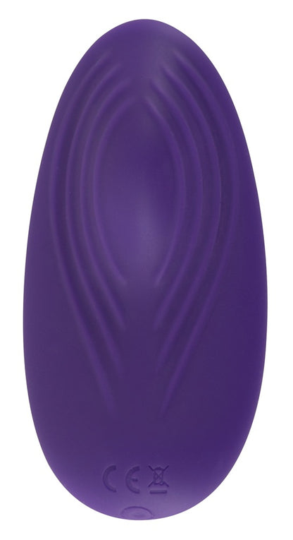 Sweet Smile RC Panty Vibrator in Lila – Frontansicht mit kompakter ovaler Form und strukturierter Oberfläche – erhältlich bei Evoria Care