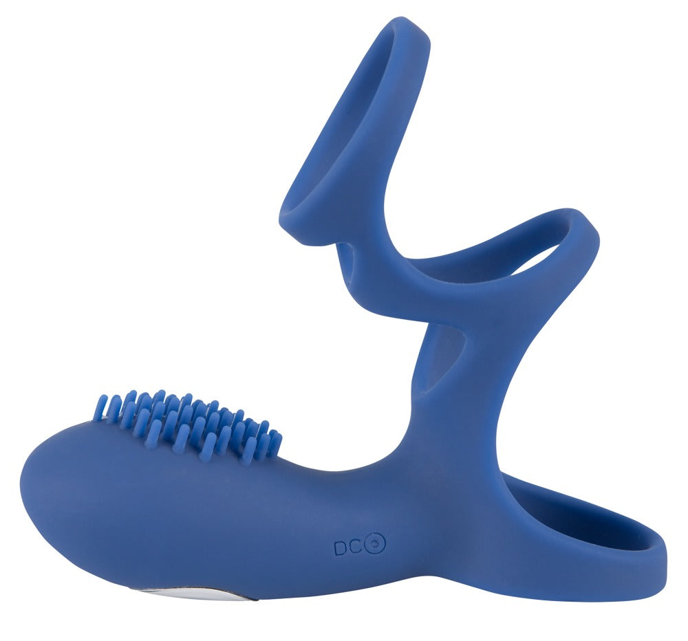 Sweet Smile Rechargeable Coupl in Blau – Frontansicht mit mehreren unterschiedlich angeordneten flexiblen Ringelementen – erhältlich bei Evoria Care