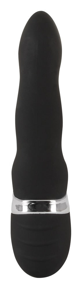Sweet Smile Rechargeable Rabbit in Schwarz – Rückansicht mit schlankem Schaft und abgerundeter Spitze – erhältlich bei Evoria Care