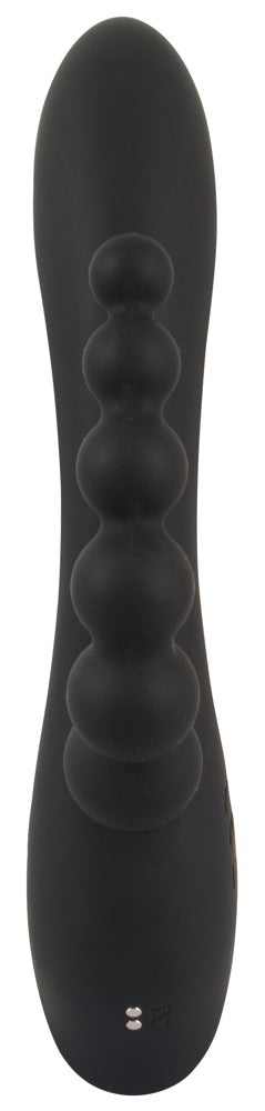 Sweet Smile Triple G-Spot Vibrator in Schwarz – Rückansicht des schlanken Hauptschafts mit abgerundeter Spitze – erhältlich bei Evoria Care