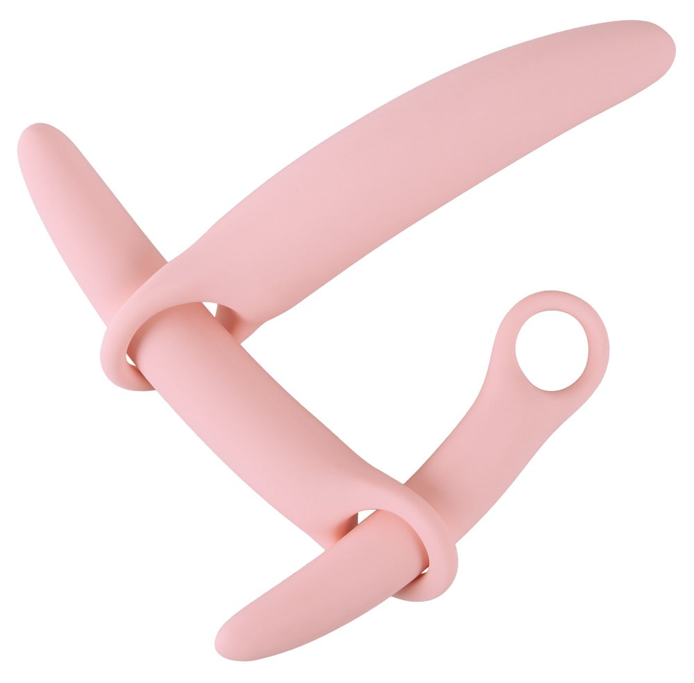 Sweet Smile Vaginal Trainers – Detailansicht eines gebogenen Trainers zur Darstellung der flexiblen Materialeigenschaften – erhältlich bei Evoria Care