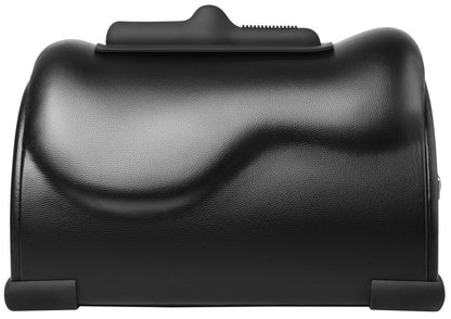 THE COWGIRL Premium – Rückansicht der schwarzen Reit-Sexmaschine mit ergonomisch geschwungener Oberseite und breitem Gehäuse – erhältlich bei Evoria Care