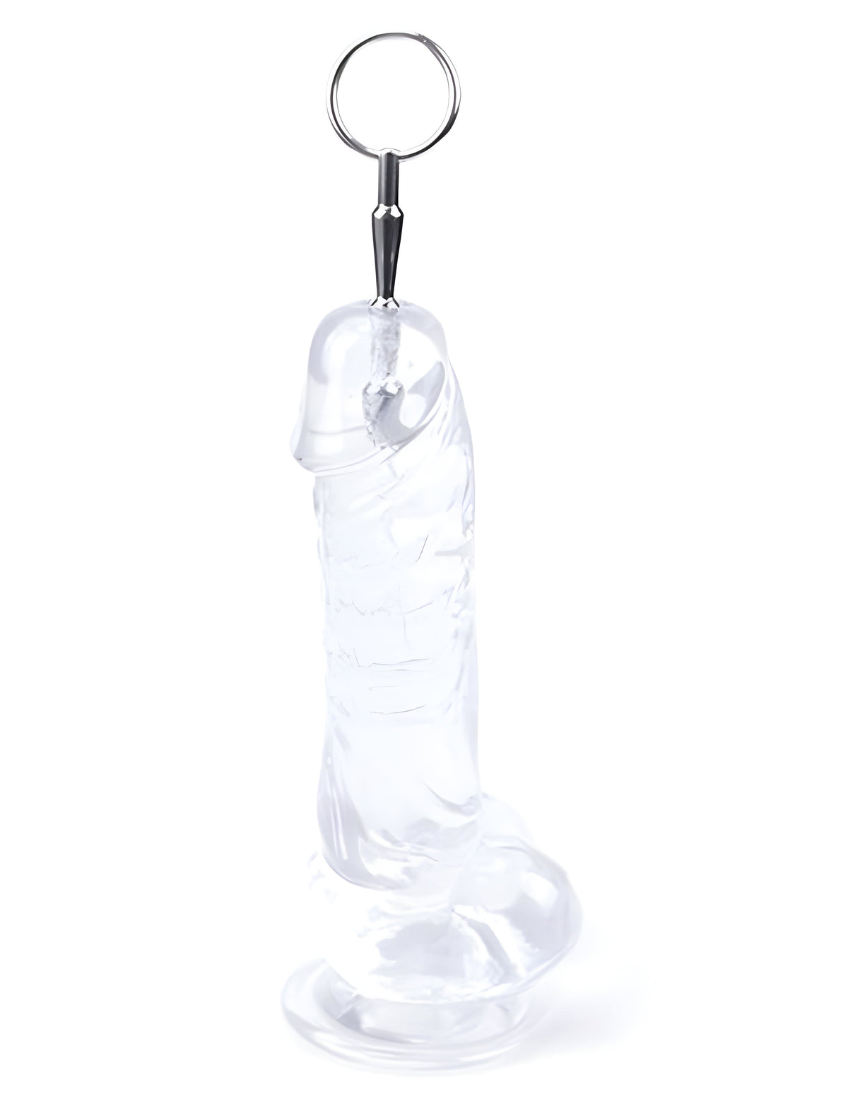 XX-DREAMSTOYS Three Stage Penisstick – silberfarbener hohler Edelstahl-Intimstab mit abgestuftem Schaft und Befestigungsring in transparenter Originalverpackung – erhältlich bei Evoria Care