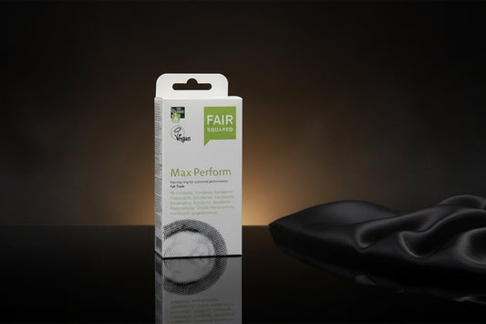 FAIR SQUARED Max Perform Kondome 10 Stück mit integriertem Ring für festen Sitz, vegan und fair produziert