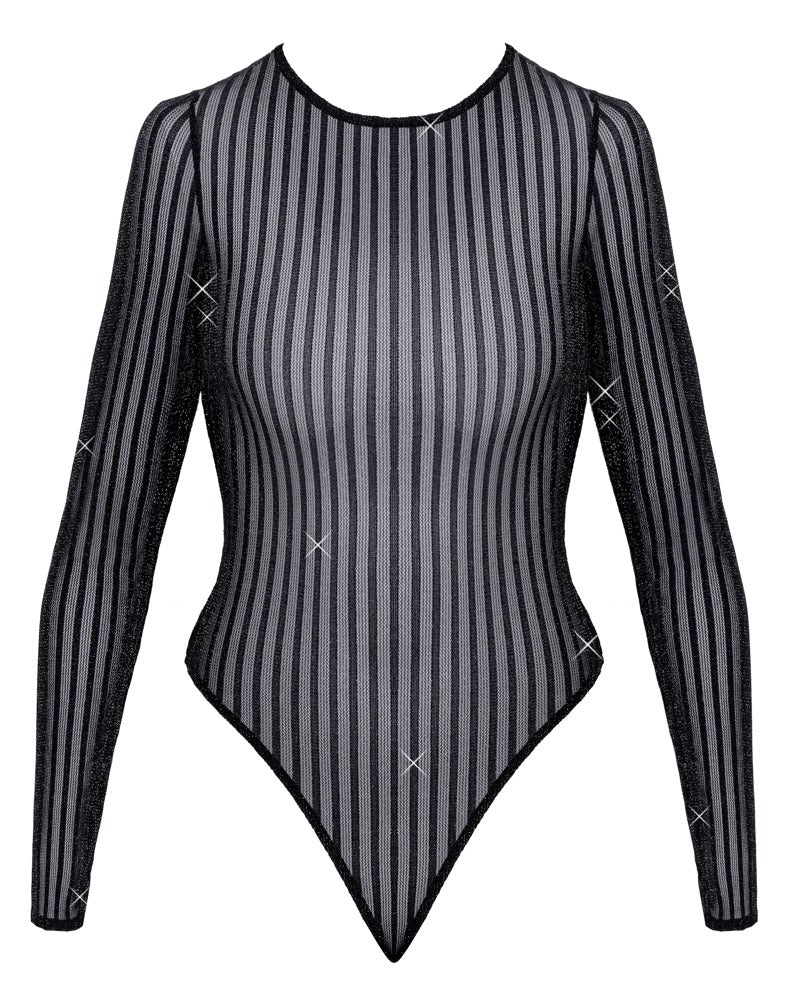 Fantasy by Cottelli Langarm-Riobody mit transparentem Streifenlook in der Vorderansicht