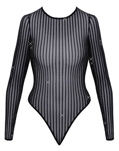 Fantasy by Cottelli Langarm-Riobody mit transparentem Streifenlook in der Vorderansicht
