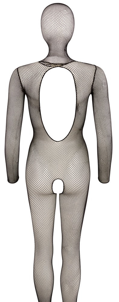 Fantasy by Cottelli Netz-Catsuit mit Kopfmaske und großem rundem Rückenausschnitt von hinten