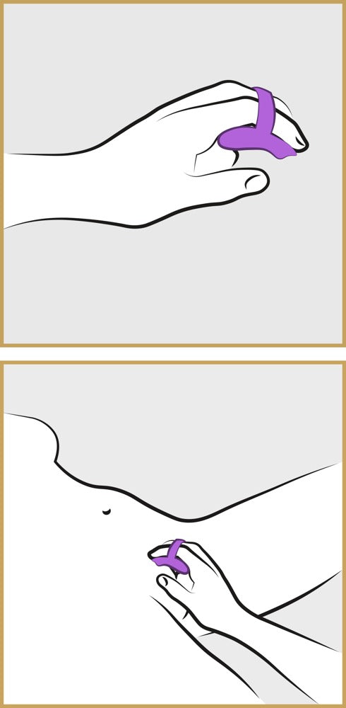 Anwendungsgrafik des Fantasy For Her Finger Vibe zur Positionierung an den Fingern und am Körper