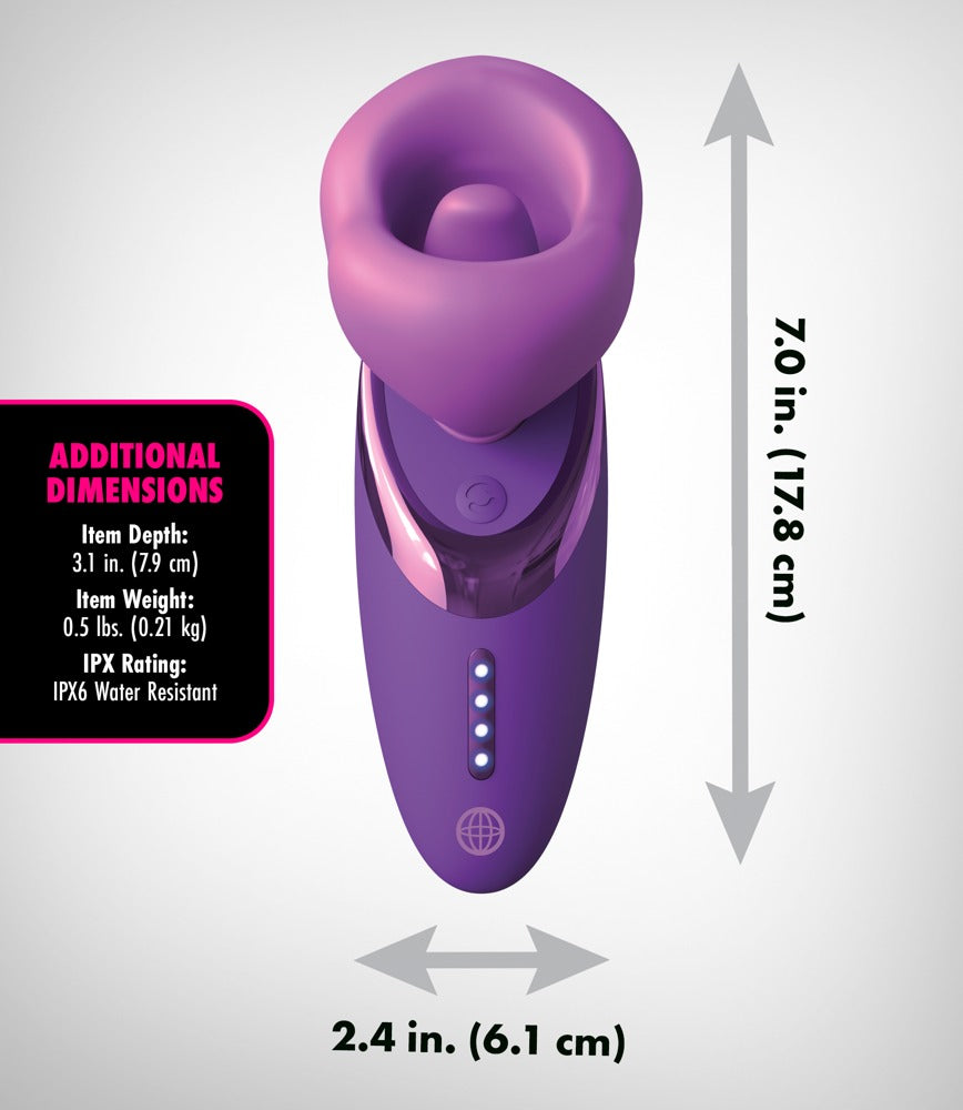 Fantasy For Her Pleasure Sucker mit dargestellten Produktabmessungen und kompakter Saugschale