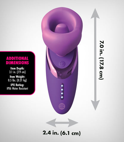 Fantasy For Her Pleasure Sucker mit dargestellten Produktabmessungen und kompakter Saugschale