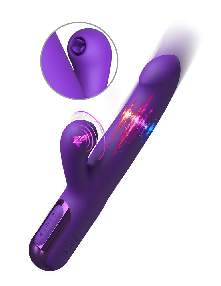 Fantasy For Her Super SoniX Thruster Rabbitvibrator mit Stoßfunktion, Vibro-Spitze und drei Klitoris-Zungen