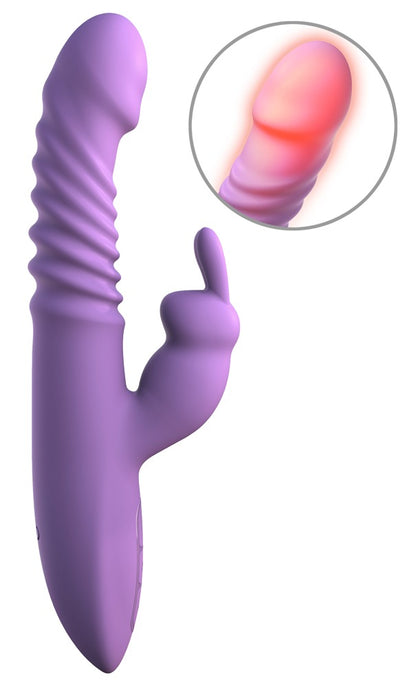 Fantasy For Her Thrusting Silicone Rabbit mit gebogener G-Punkt-Spitze, Rabbit-Ohren und hervorgehobener Wärmefunktion
