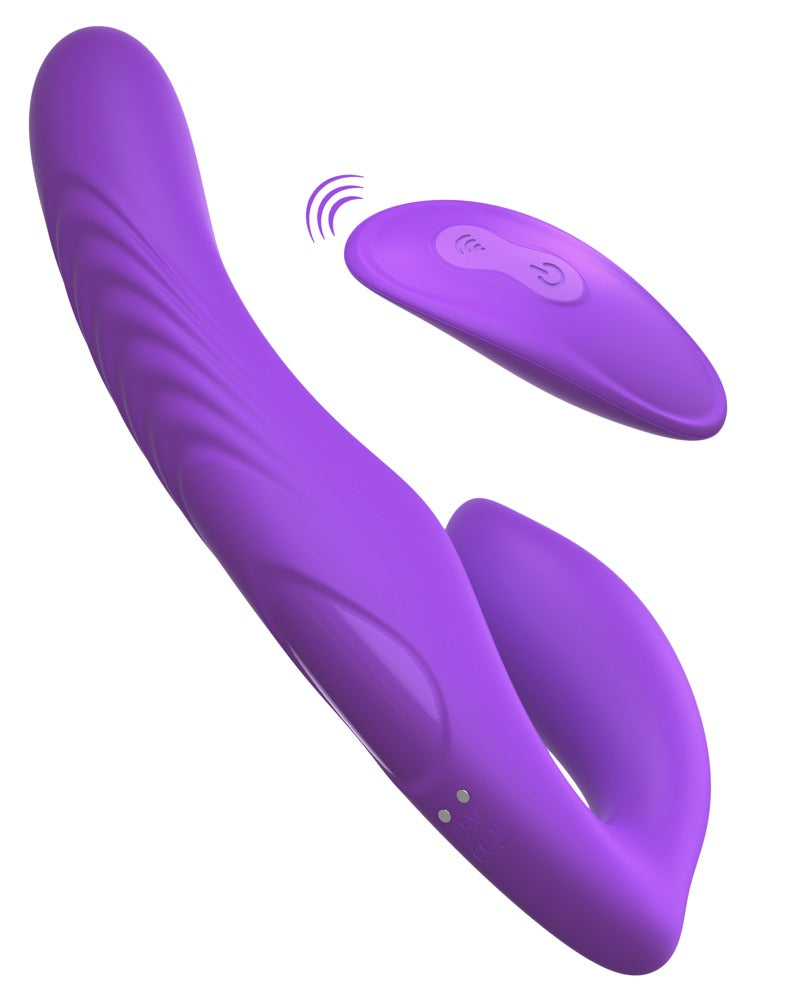 Fantasy For Her Ultimate Strapless Strap-On mit flexiblem Doppeldildo, Klitorisstimulator und kabelloser Fernbedienung