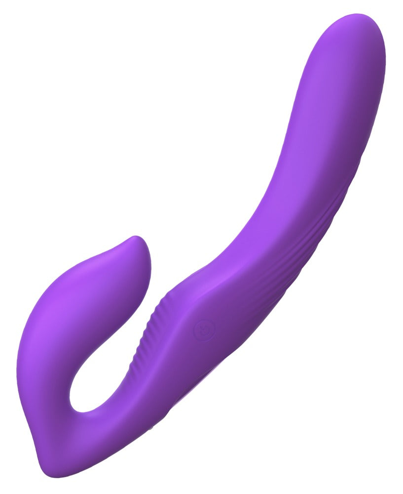 Fantasy For Her Ultimate Strapless Strap-On in Seitenansicht mit kurzem vaginalem Haltearm und langem Penetrationsarm