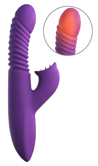 Fantasy For Her Ultimate Thrusting Clit Stimulate-Her mit strukturiertem Schaft, ausgeprägter Spitze und drei Klitoriszungen