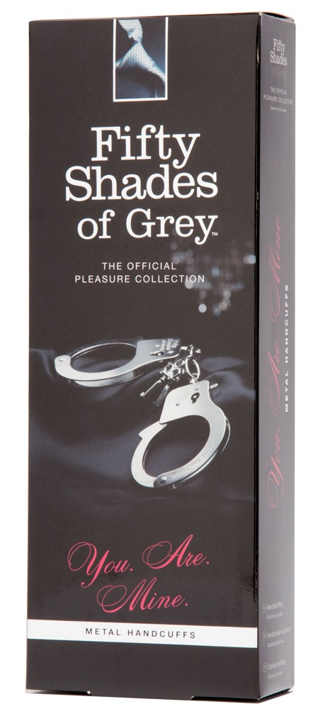 Produktverpackung der Fifty Shades of Grey Metall-Handschellen in elegantem Design