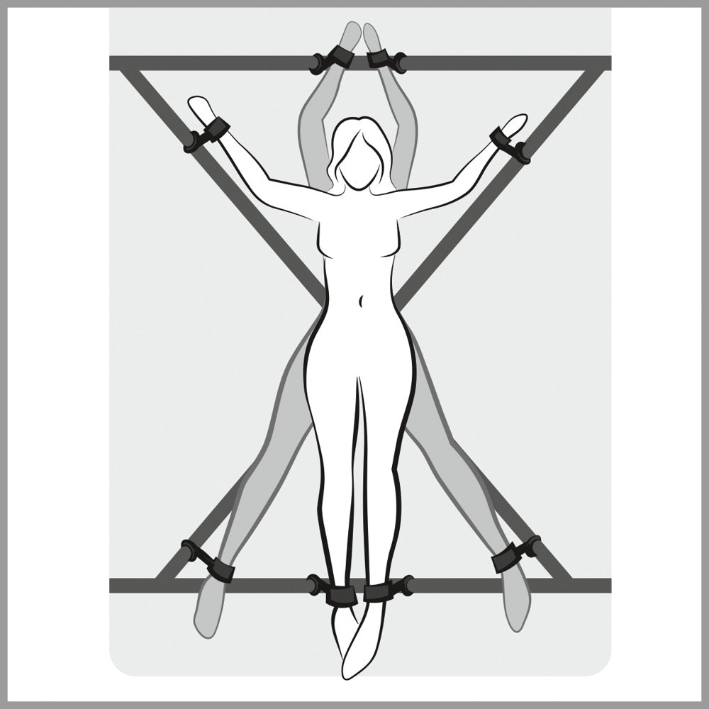 Alternative Anwendung des Keep Still Bettfessel Sets mit variabler Fixierung an den Bettenden