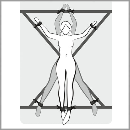 Alternative Anwendung des Keep Still Bettfessel Sets mit variabler Fixierung an den Bettenden