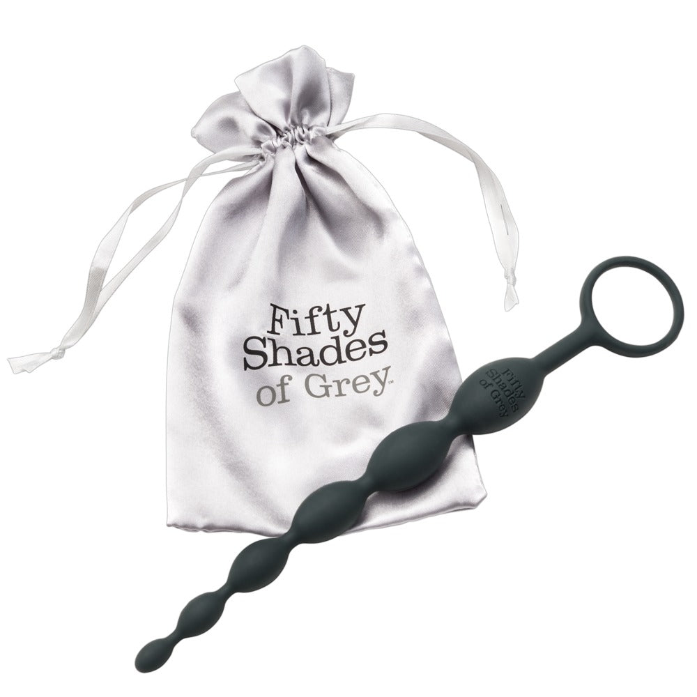 Anal Kugelkette aus Silikon mit elegantem Aufbewahrungsbeutel der Fifty Shades of Grey Kollektion