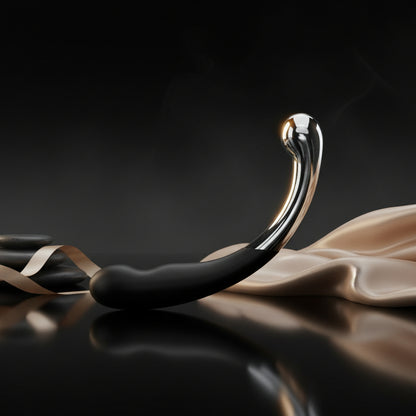 Fifty Shades of Grey Sweet Pressure Doppeldildo aus Silikon und Metall mit gebogener Form