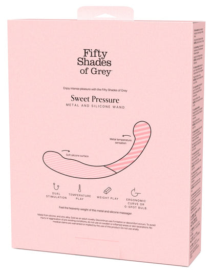 Fifty Shades of Grey Sweet Pressure Verpackung Rückseite mit Produktdetails und Materialhinweisen