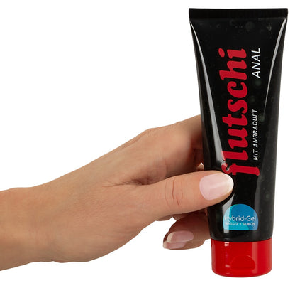 Flutschi Anal Gleitgel 80 ml Anwendung mit Hand