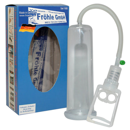 FRÖHLE PP004 Professional Penispumpe mit Zubehör und Produktverpackung in der Set-Ansicht