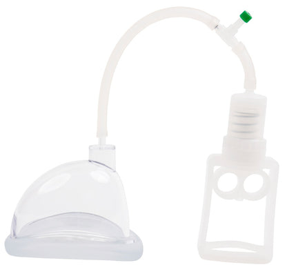 Große transparente Saugglocke des FRÖHLE VP001 DUO EXTREME PROFESSIONAL mit angeschlossener Handpumpe