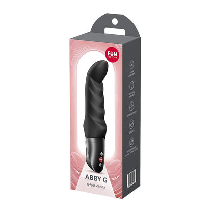 FUN FACTORY ABBY G G-Punkt-Vibrator in Schwarz neben der Originalverpackung