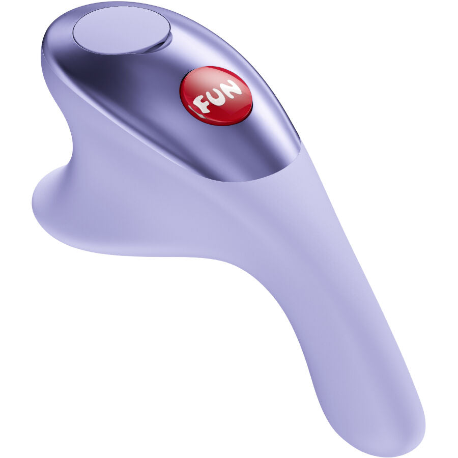 FUN FACTORY BE·ONE Fingervibrator in Lila mit kompakter geschwungener Form in der Seitenansicht