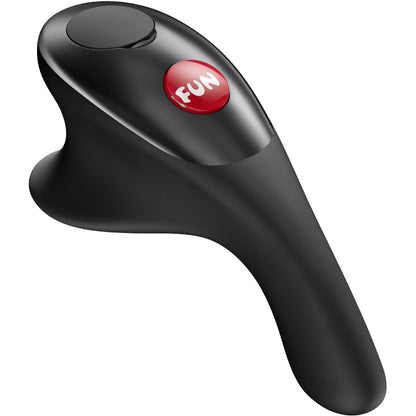 FUN FACTORY BE·ONE Fingervibrator in Schwarz mit kompakter geschwungener Form in der Seitenansicht