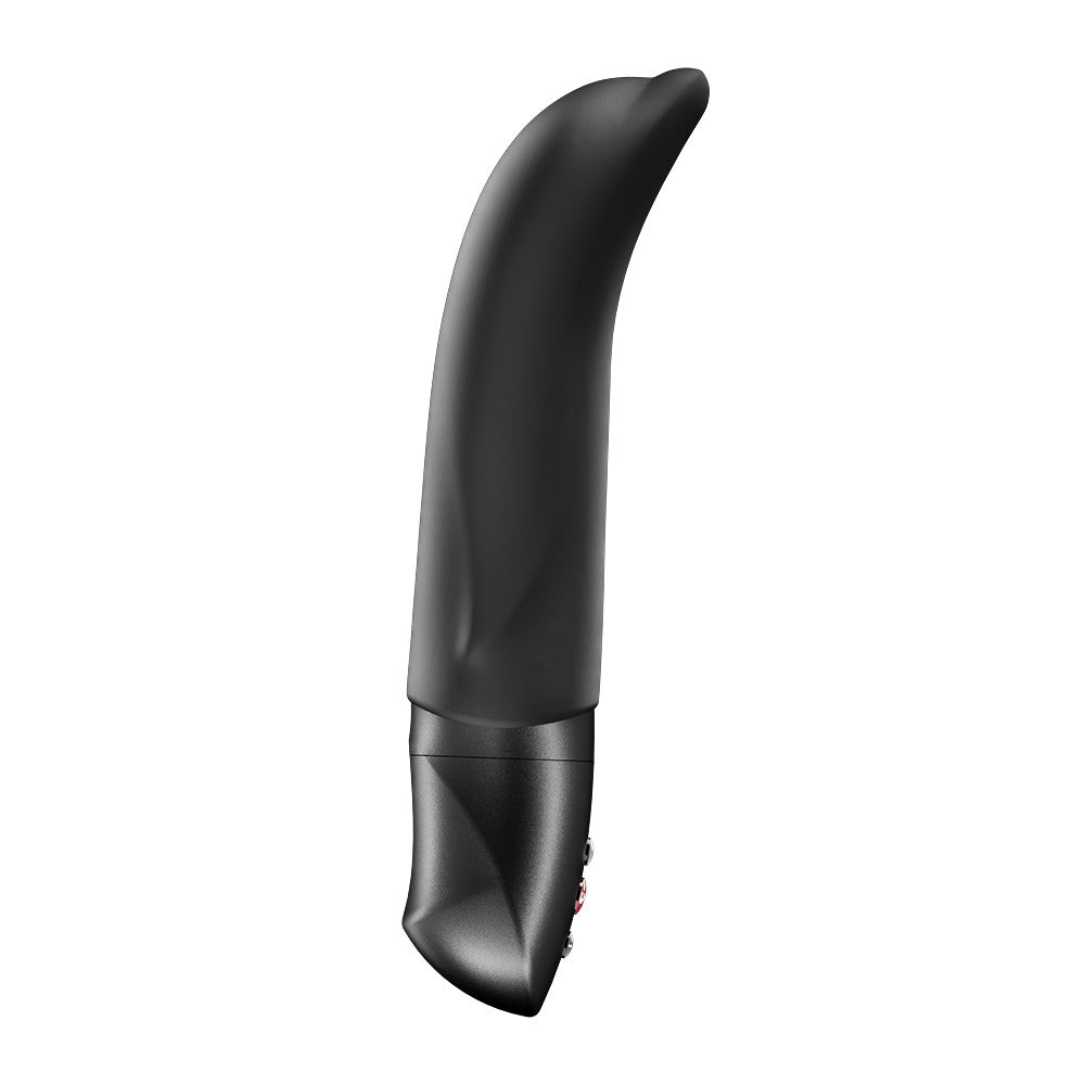 FUN FACTORY DIVA DOLPHIN Vibrator in Schwarz mit gebogener Spitze in der Seitenansicht