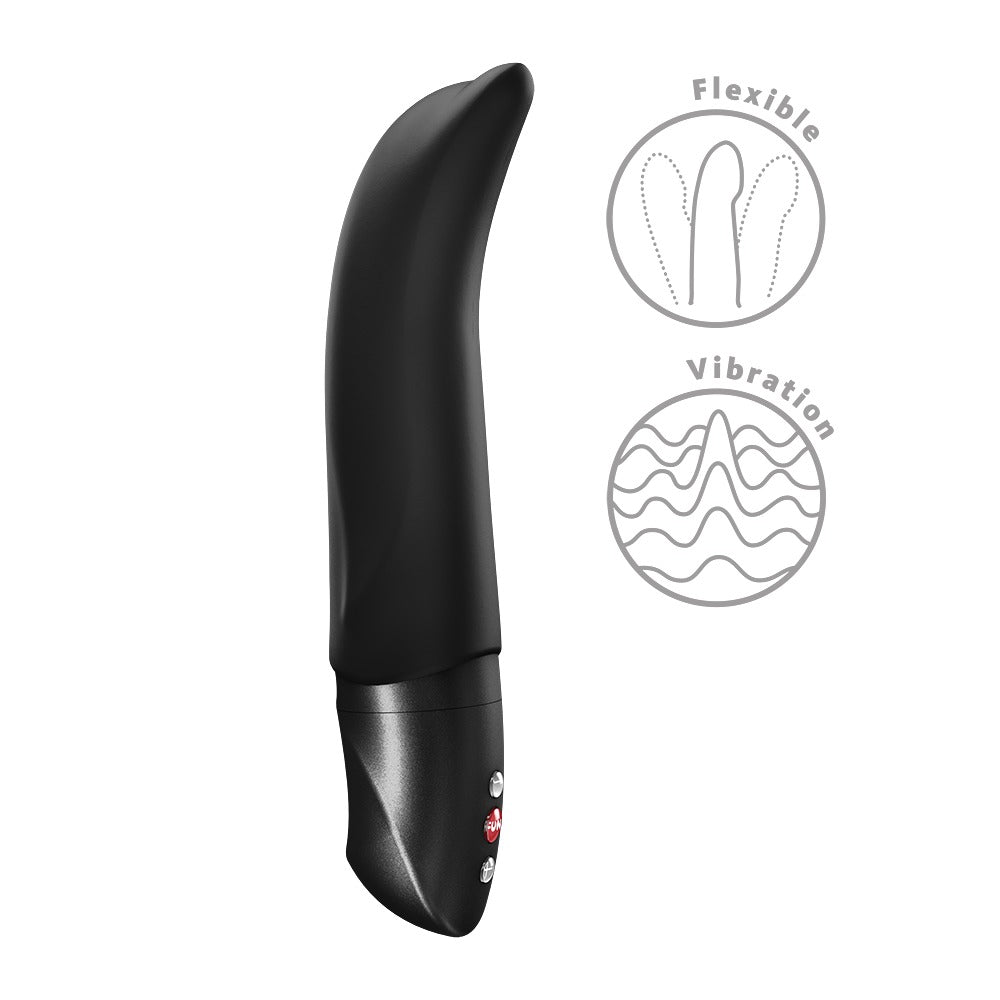 FUN FACTORY DIVA DOLPHIN Vibrator in Schwarz für G-Zone und Klitoris in der Vorderansicht