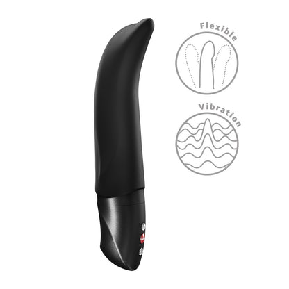 FUN FACTORY DIVA DOLPHIN Vibrator in Schwarz für G-Zone und Klitoris in der Vorderansicht