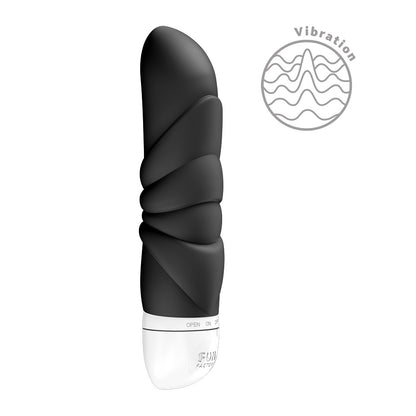 FUN FACTORY JAM kraftvoller Mini-Vibrator in Schwarz für G-Zone und Klitoris in der Gesamtansicht