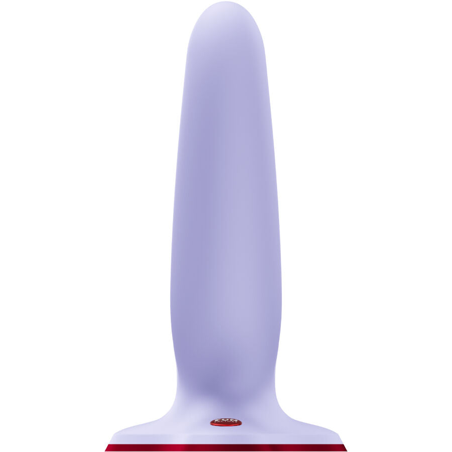 FUN FACTORY RYDE Grinding Doppeldildo in Lila mit Saugfuß in der Seitenansicht