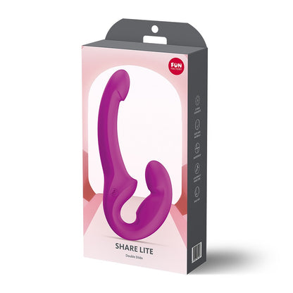 FUN FACTORY SHARE LITE Doppeldildo in Pink neben der Originalverpackung
