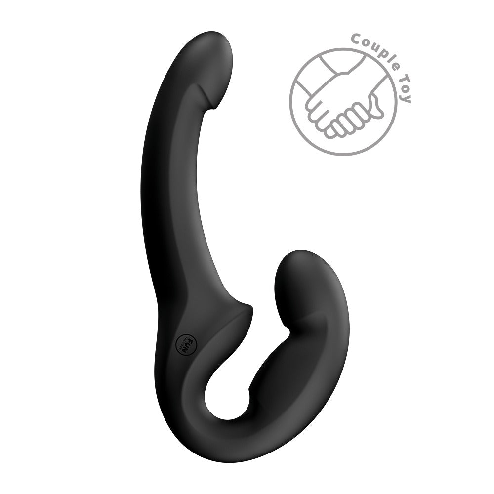 FUN FACTORY SHARE LITE Doppeldildo in Schwarz ohne Harness in der Gesamtansicht