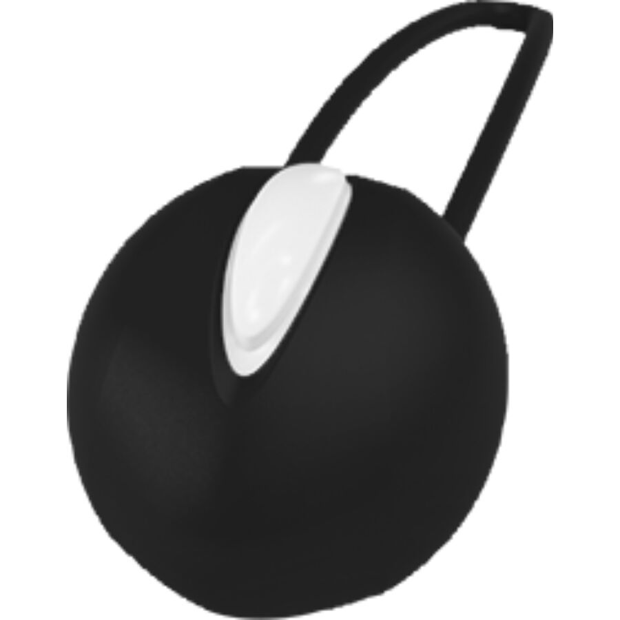 FUN FACTORY SMARTBALL UNO in Schwarz mit Innengewicht und Rückholschlaufe in schräger Detailansicht