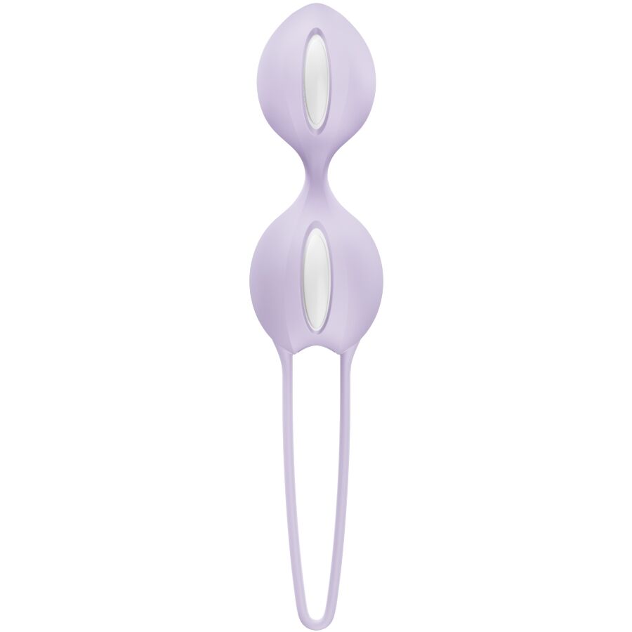FUN FACTORY SMARTBALLS DUO Beckenbodentrainer in Lila mit zwei verbundenen Kugeln und Rückholschlaufe