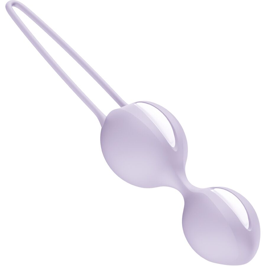 FUN FACTORY SMARTBALLS DUO Beckenbodentrainer in Lila mit zwei Kugeln in seitlicher Produktansicht
